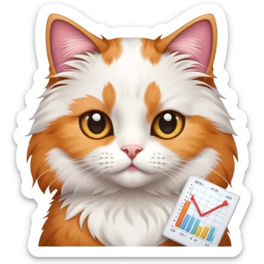 Graph chart being held by a cat sticker