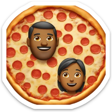 Pizza with dad and daughter  sticker
