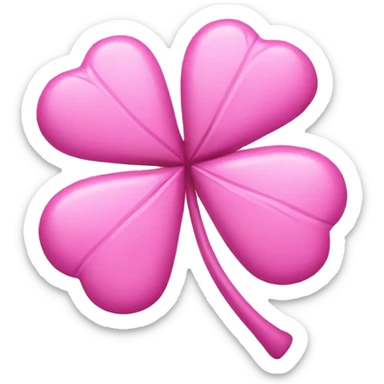 pink four leaf clover sticker