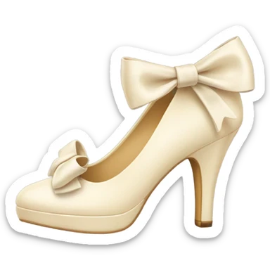 Cream Heels with bow sticker