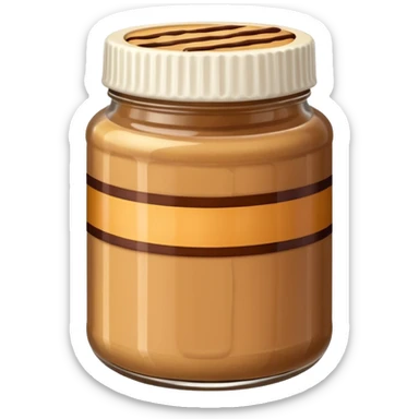 A jar of peanut butter with chocolate stripe: sticker