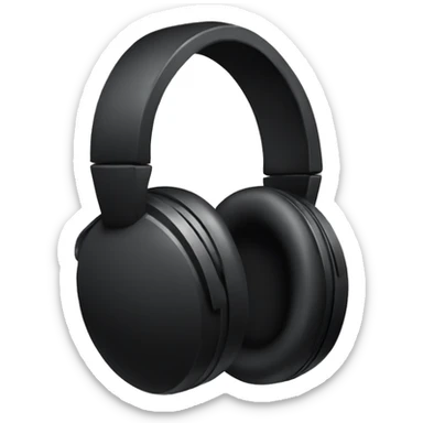 Black headphones sticker
