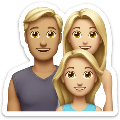 White Family With Three teenage daughters sticker