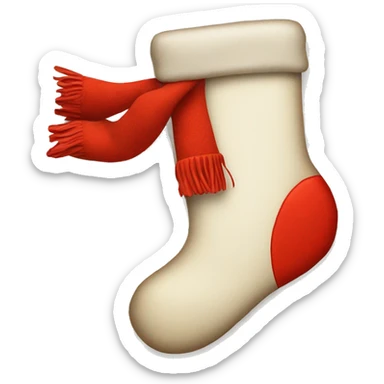 Red christmas stocking with letter L sticker