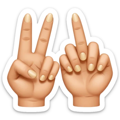 close-up of two index fingers from different people meeting at the tips, apple emoji style sticker
