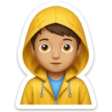 Little Boy yellow Raincoat sticker