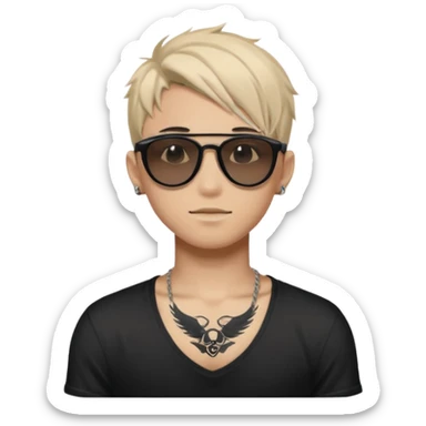 anime boy with tattoo in black oakley sunglasses sticker