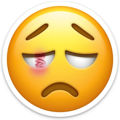 bruised eye sad face emoji sticker