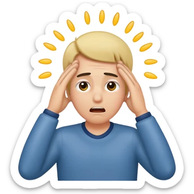 Shocked faint backwards with back of hand on forehead sticker