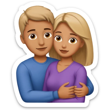 A man hugs a woman sticker