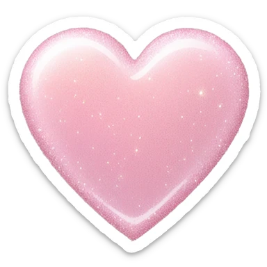 pastel pink heart with glitters  sticker