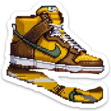 Nike Dunk Curry sneakers, yellow-brown color scheme sticker