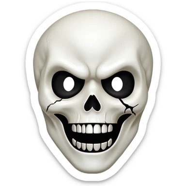 Scream movie mask that has the same style as the skull emoji 💀 sticker