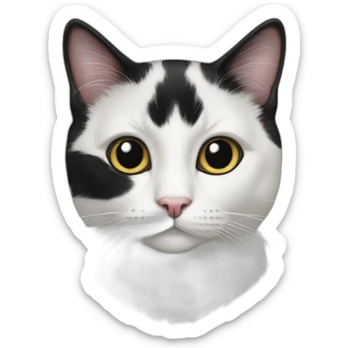 tuxedo cat with black spot in the lip sticker