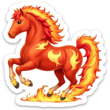 pyrois flaming horse sticker