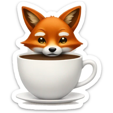 Fox with coffee sticker