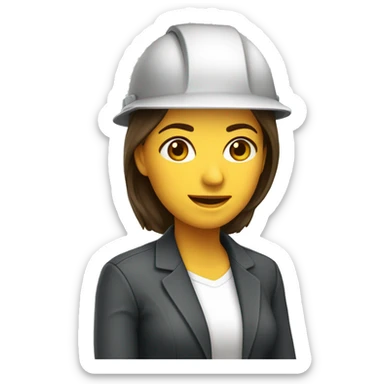 arquitectA MUJER con casco blanco  sticker