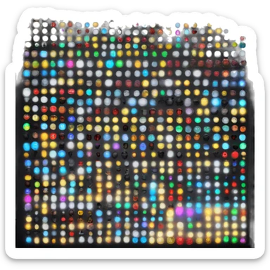 colorful led lights in 2D and black and white sticker