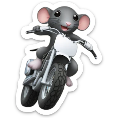 Rat qui fait une roue arrière en moto cross sticker