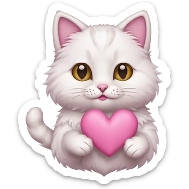 Chat qui tien un coeur dans la main  sticker