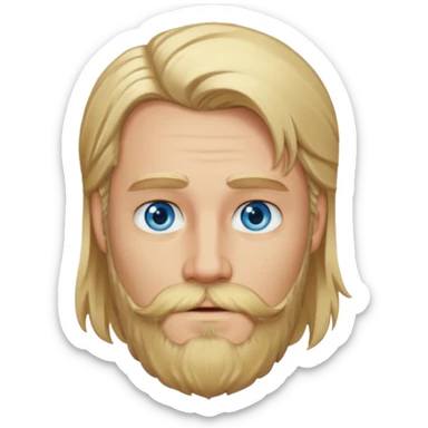 blonde long hair bearded man sticker