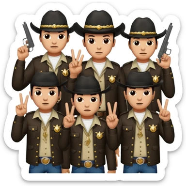 Norteño gang with numbers 14, hand gang signs and guns sticker