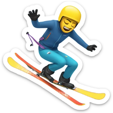 Falling on skis sticker