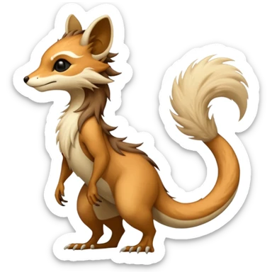 Cool furry anthropomorphic fantasy-Vernid-creature by LiLaiRa with a long tufted tail (full body) sticker