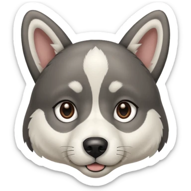 Husky lab mix black and white with floppy ears that point down sticker