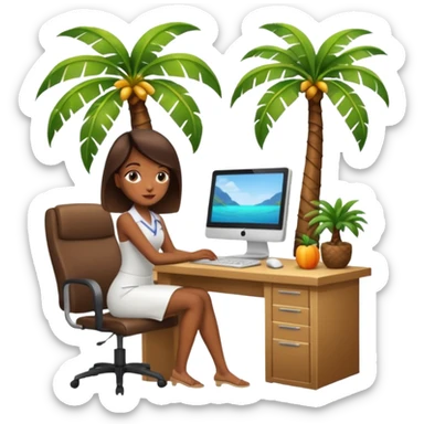 nutricionist with a computer palm tree  sticker