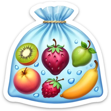 frozen market fruit bag sticker
