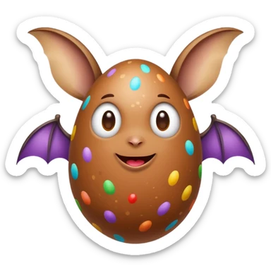 easter egg with bat sticker