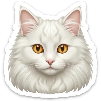 White norwegian forest cat with tufted ears and almond-shaped eyes sticker