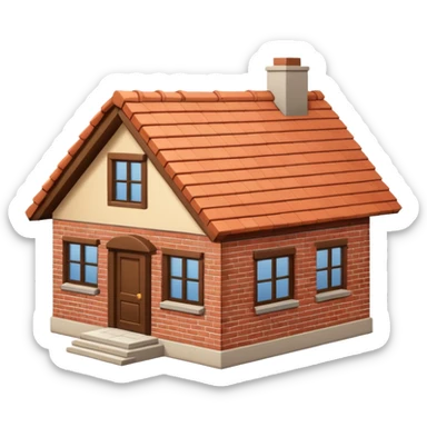 house no trees  not wooden like cartoonish almost sticker