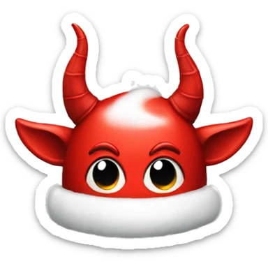 female red Devil horns with christmas hat sticker