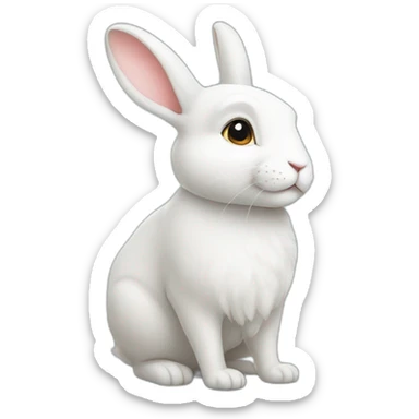 cozy white rabbit sticker