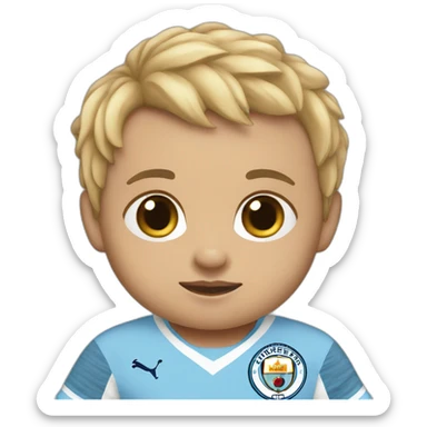 baby wearing Manchester City football shirt sticker