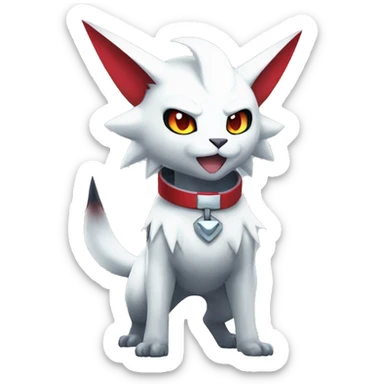 Cool Edgy Absol-Torracat-Zangoose-Sneasel with a collar on, full body sticker