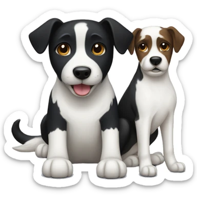 Black dog and white dog sticker