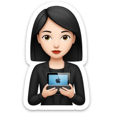 ESTUDIANTE CON IPAD mujer sticker