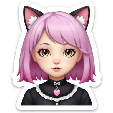 Gorgeous Edgy Kawaii Lolita Gradient Beautiful Anime Emo CatLady sticker