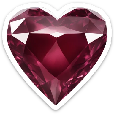 Burgundy heart-shaped diamond sticker