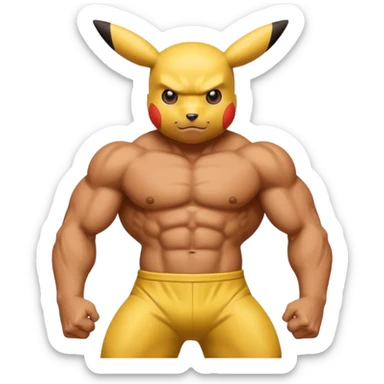 GigaChad picachu sticker