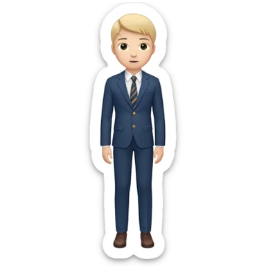 Young man, tailored trousers, a crisp button-down shirt, a blazer, and tie, portrait

 sticker