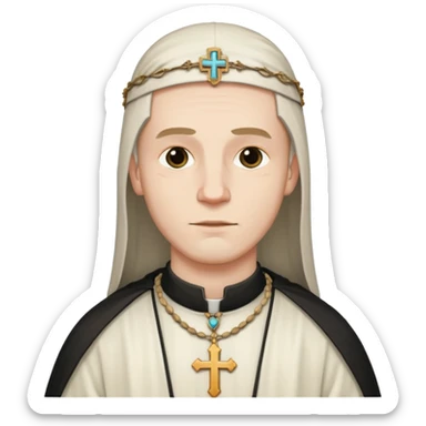 medieval priest, with a cross necklace sticker