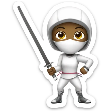girl fencing epee sticker