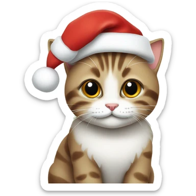cute christmas cat sticker
