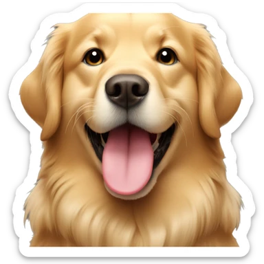 Golden retriever with chubby face and tounge sticker