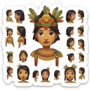 Xóchitl Gálvez pelo corto  al hombro vestimenta tradicional sticker