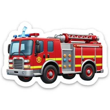 Fire truck throwing water forward  sticker